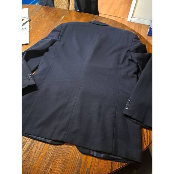 46L Giorgio Cosani Navy Blue Tuxedo Suit Sports Coat Jacket Blazer Wool - Picture 5 of 6